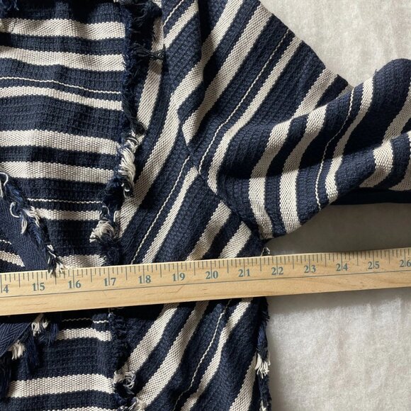 Lane Bryant Womens Blue Open Front Fringe Detail Draped Blazer Jacket Size 20 - Picture 6 of 8